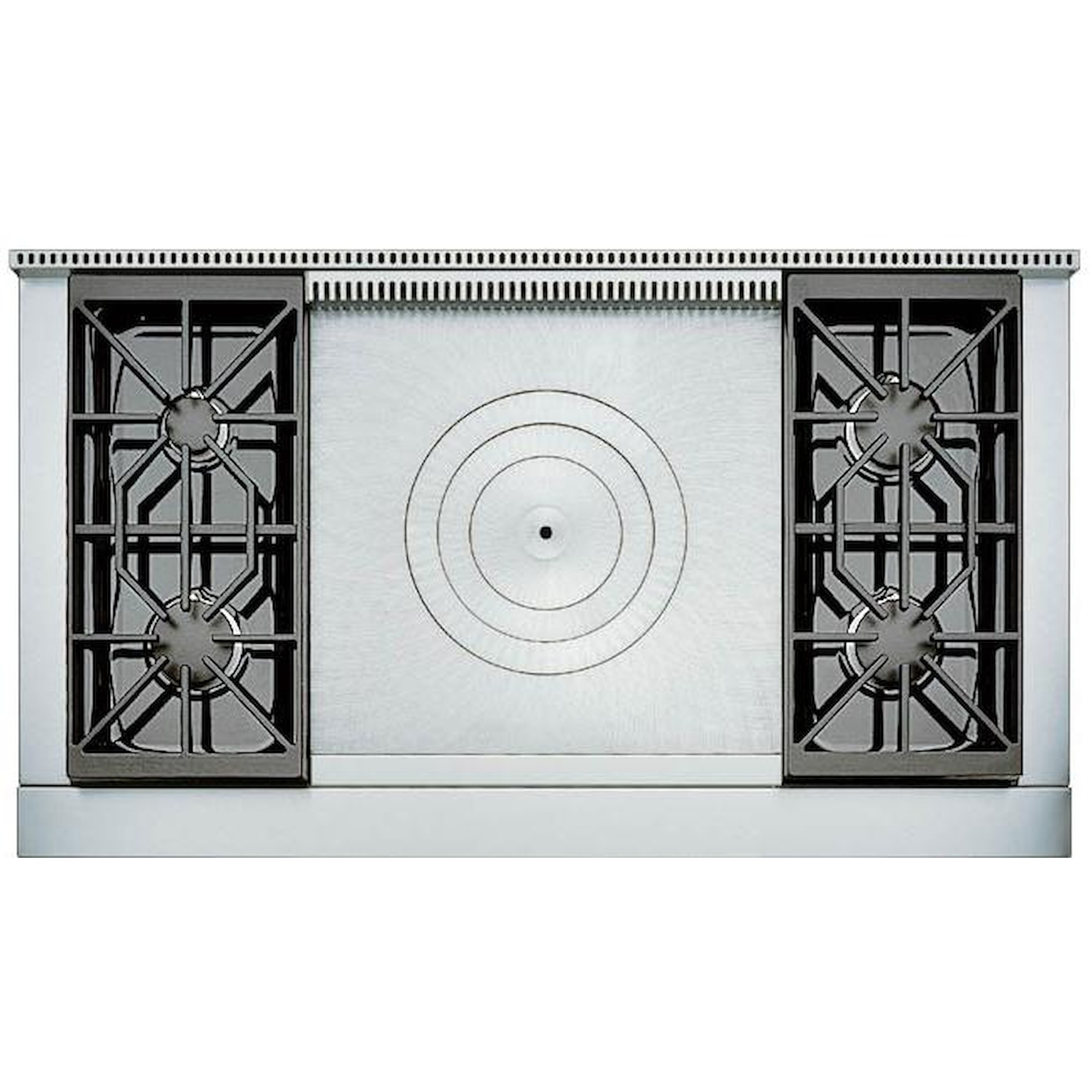 Wolf DF484F 48" Dual Fuel Range with Double Oven, 4 Burners, and French Top Furniture and